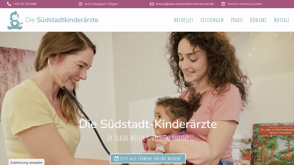 Website Die Südstadtkinderärzte